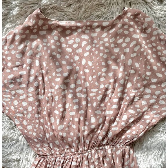 Pink Lily Polka Dot Romper in Mauve & White Size Small - Picture 4 of 11